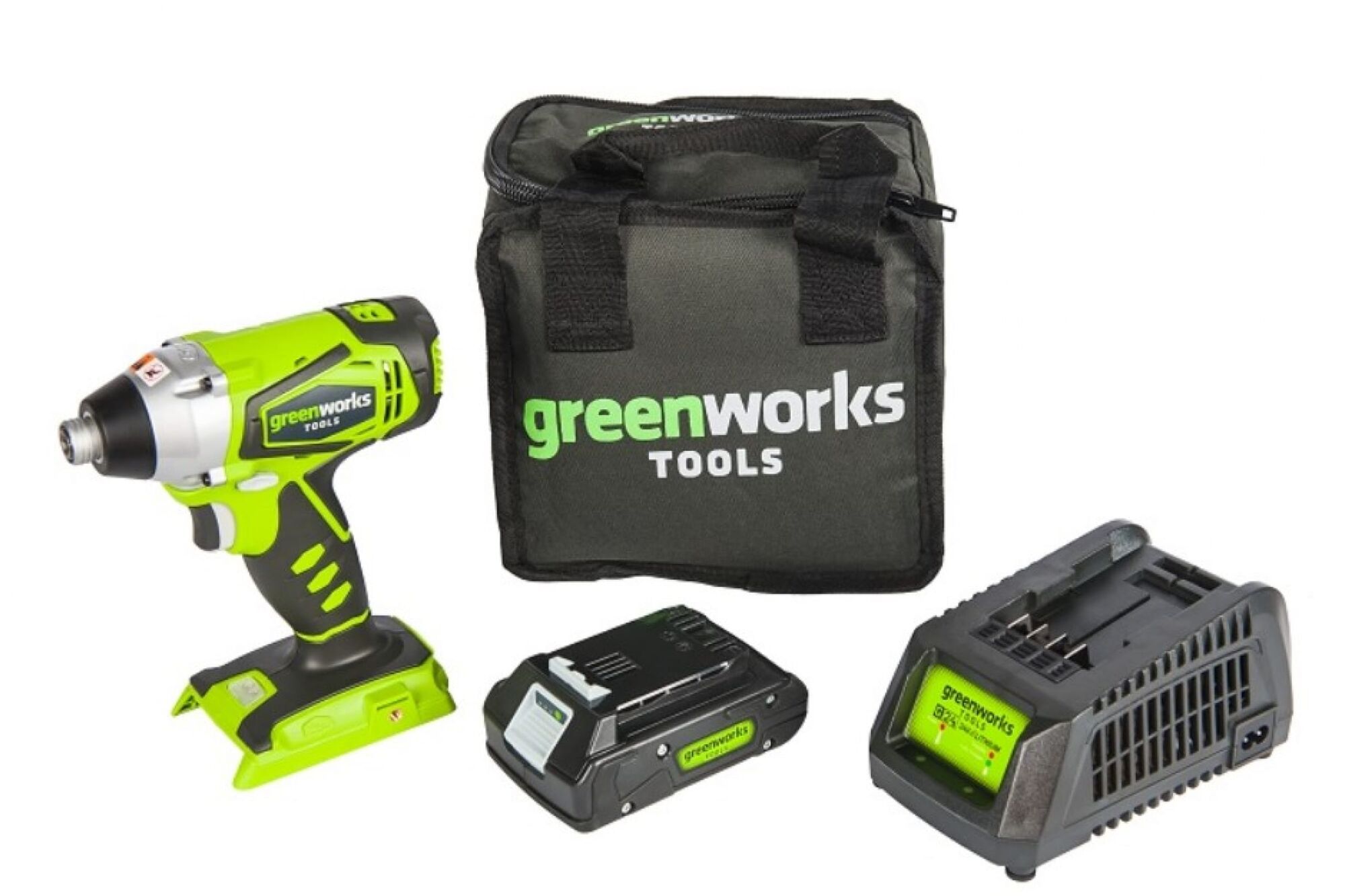 Ударный аккумуляторный шуруповерт GreenWorks 24 V 3802307