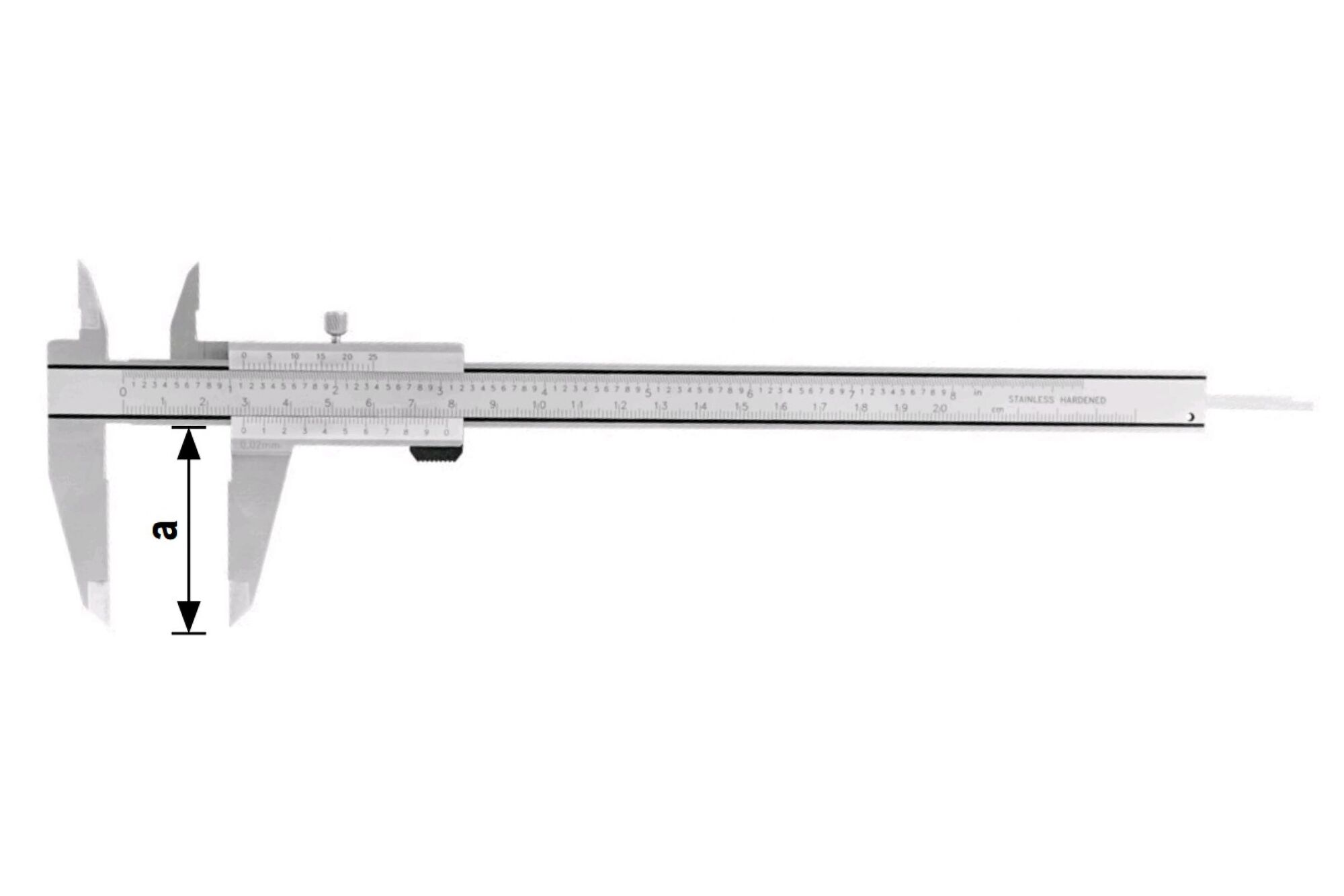 Усиленный штангенциркуль Kinex 200/50 мм, 0,02 мм, винтовой фикс. 6000-02-200