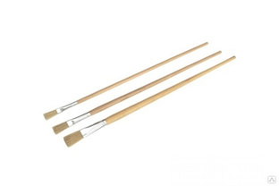 Штриховые кисти MAKO 3 штуки в наборе, светлая натуральная щетина, длинная деревянная ручка 430003SB 