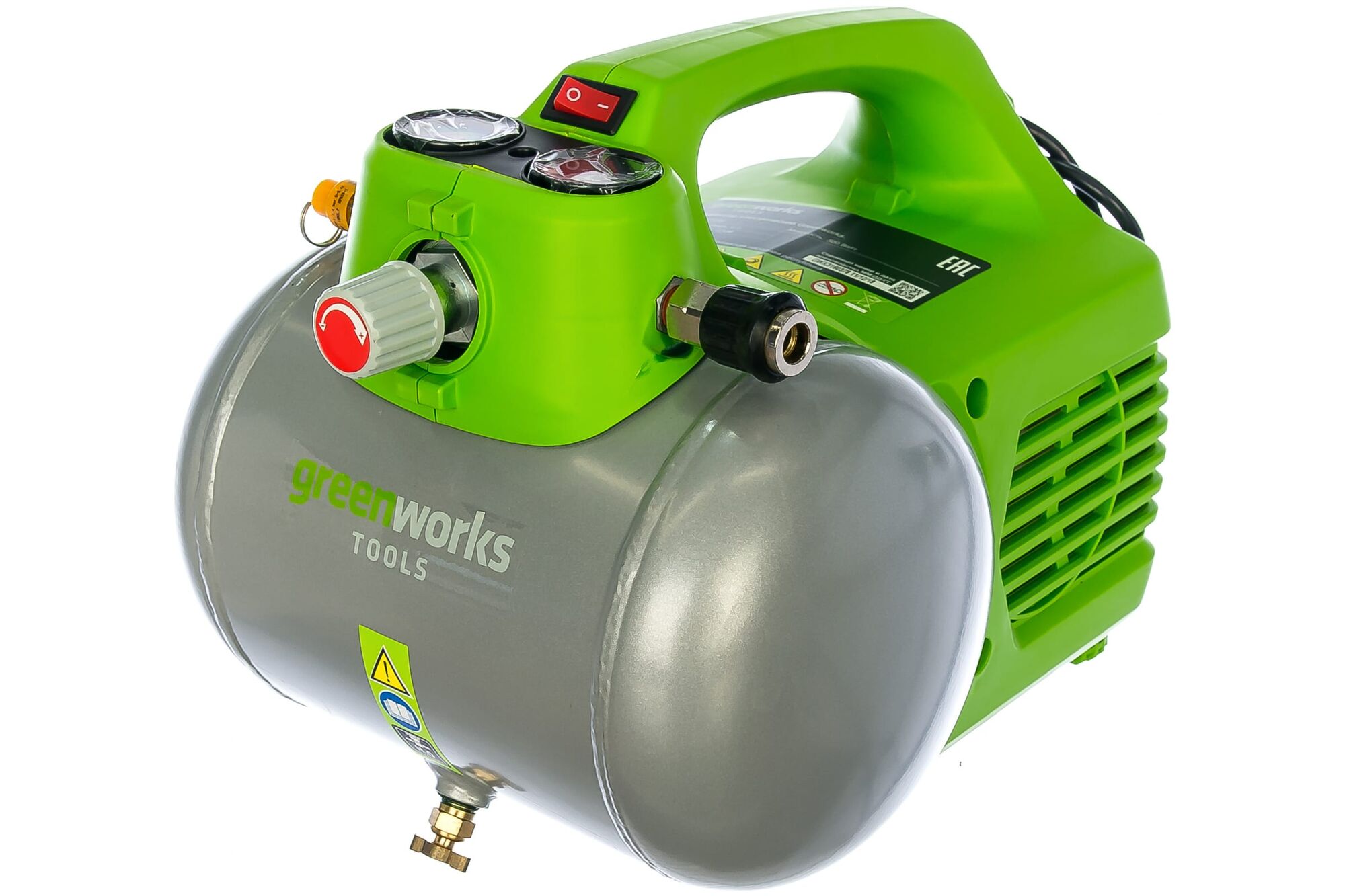 Электрический компрессор 300 В, 8 бар Greenworks GAC6L 4101302 GreenWorks