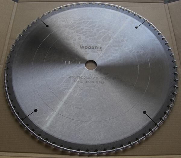 Пила дисковая Ø450 х 30 х 4,0/2,8 Z72 WZ продольное/поперечное WoodTec (ИН 299136)