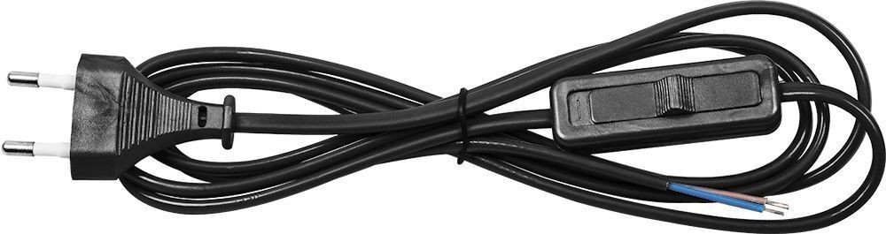 Сетевой шнур с выключателем, 230V 1,9м черный, KF-HK-1 Feron 23050