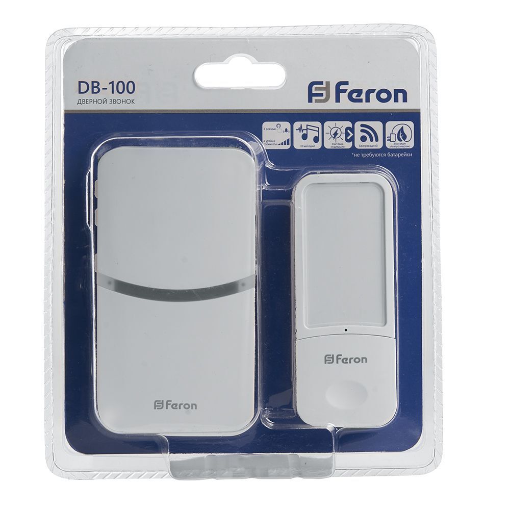 Звонок дверной Feron DB-100 41437 Электрический 18 мелодий белый 230V