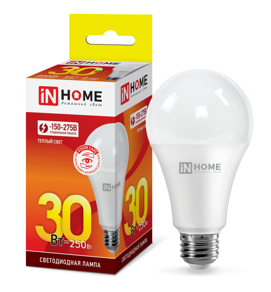 Лампа LED-A70-VC 30Вт 230В Е27 3000К 2850Лм IN HOME 4690612024127