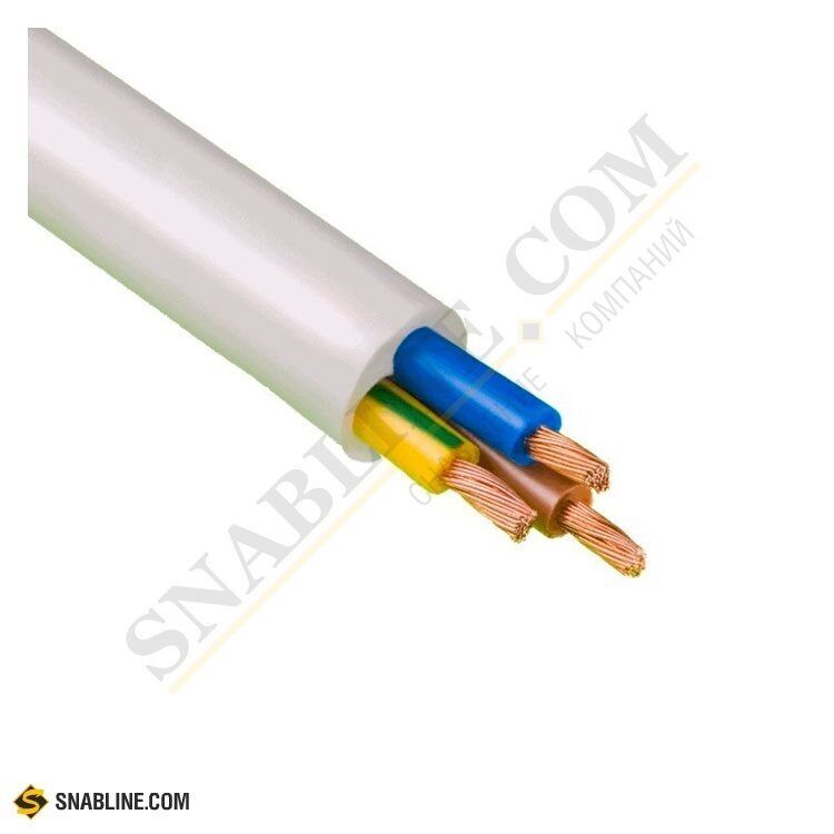 Провод белый ПВС материал проводника - медь, 3x6 мм2 (1 пог. м)