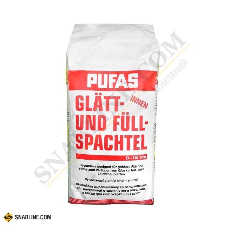 Шпаклевка гипсовая PUFAS (ПУФАС) N3 GLATT UND FULLSPACHTEL белая, 5 кг