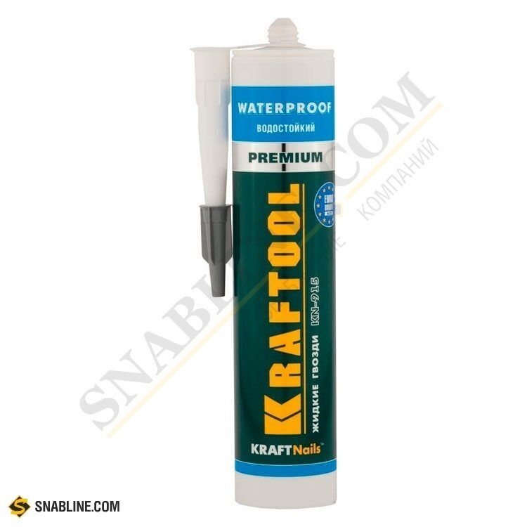 Клей монтажный KRAFTOOL KraftNails Premium KN-915 водостойкий с антисептиком для ванн и душевых, 310 мл
