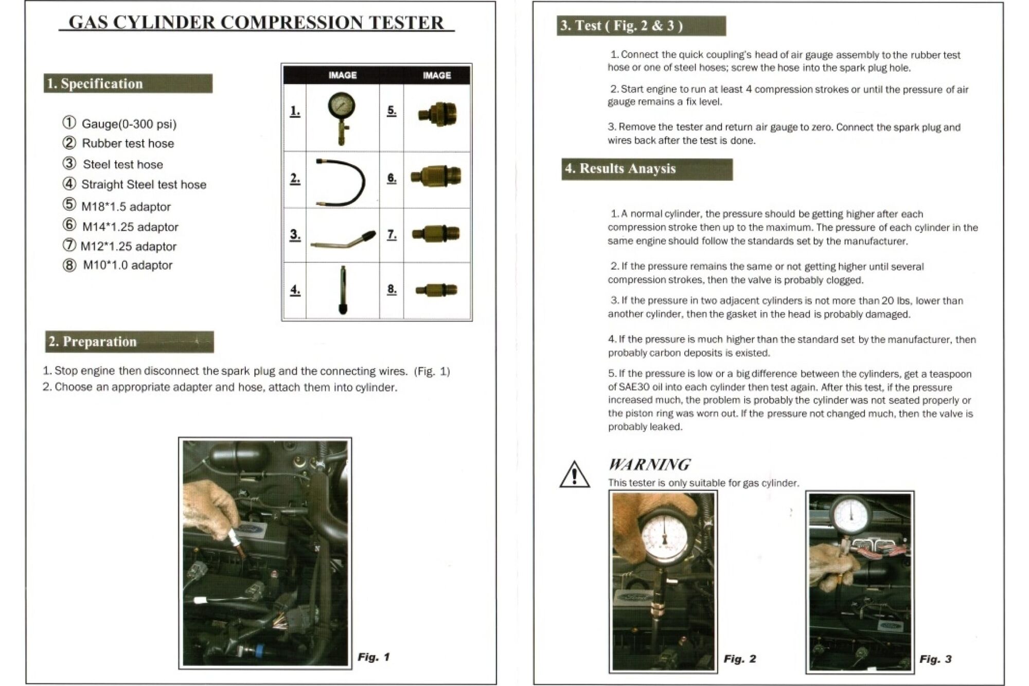 Бензиновый компрессометр Car-Tool CT-1351 Car-tool 4