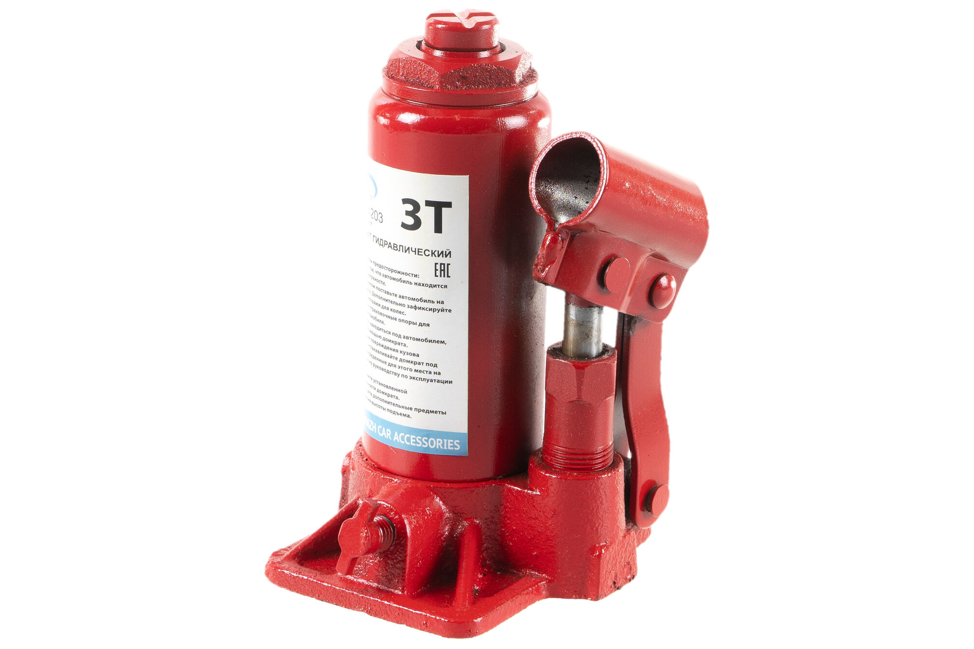 Гидравлический бутылочный домкрат 3 т в коробке /красный/ AUTOVIRAZH AV-074203