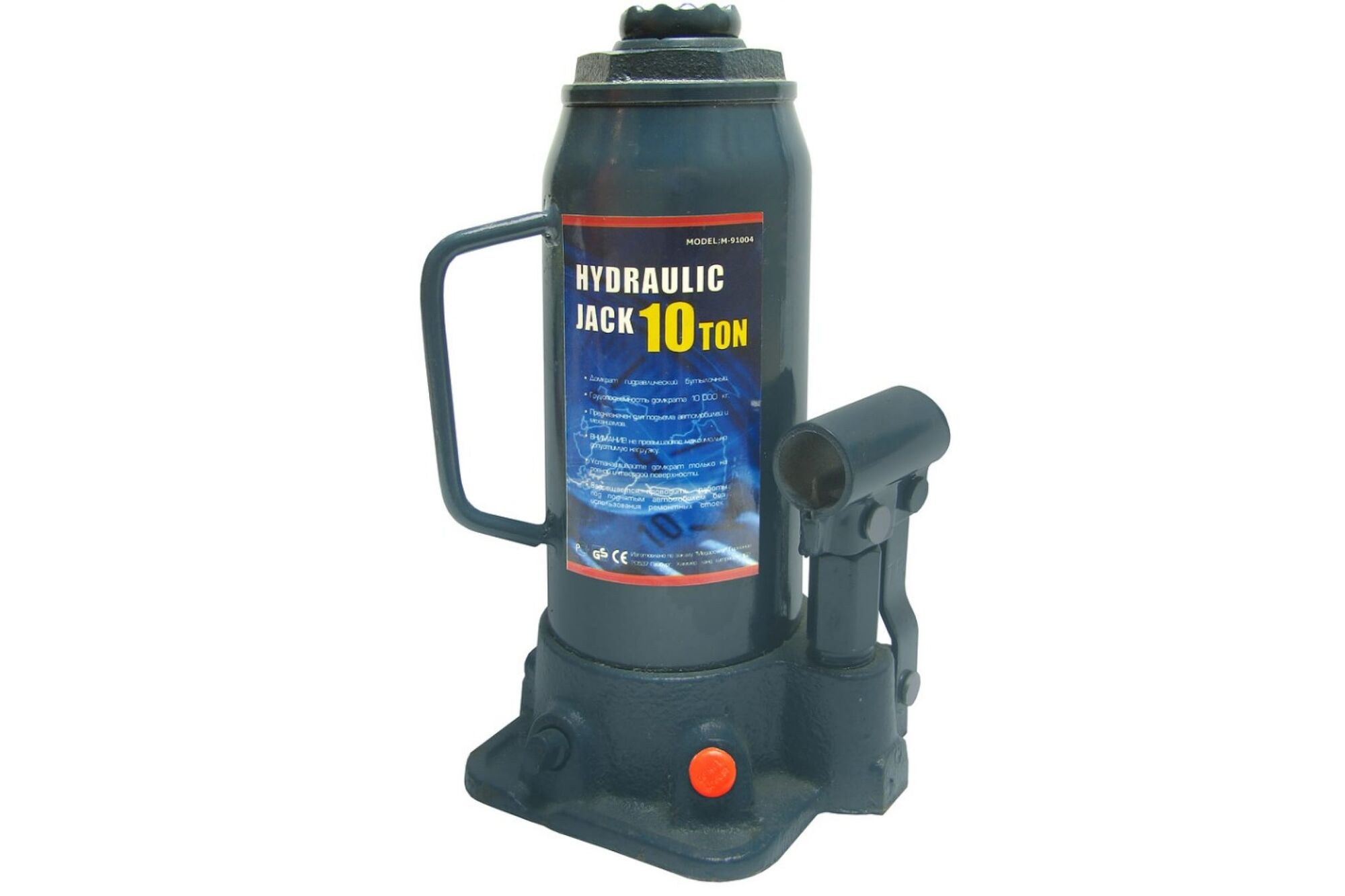 Гидравлический бутылочный домкрат MEGAPOWER M-91004 10 т выс.подъема 230-460мм с клапаном 1 4 T91004