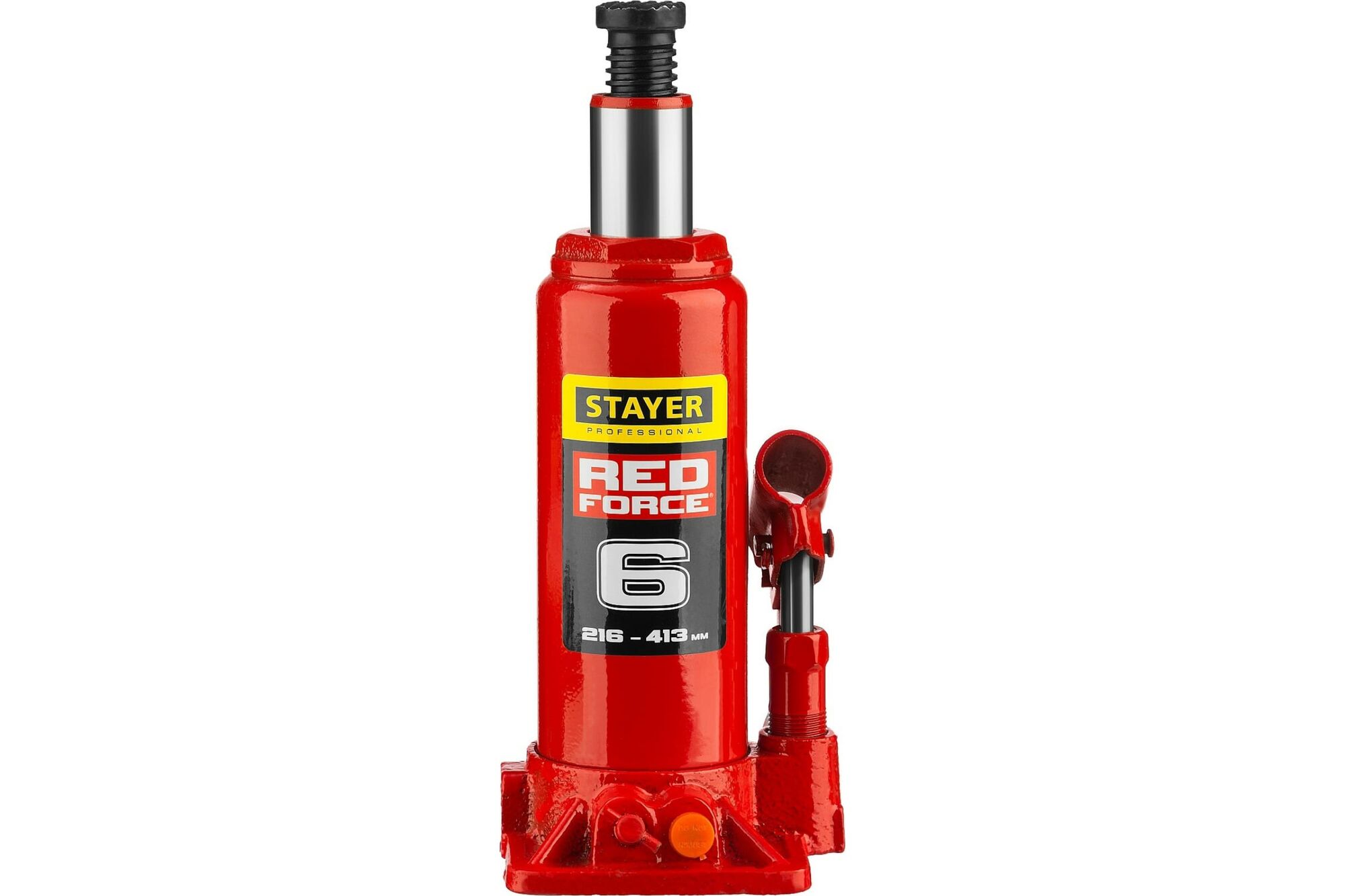 Гидравлический бутылочный домкрат STAYER RED FORCE, 6 т, 216-413 мм, 43160-6 43160-6_z01