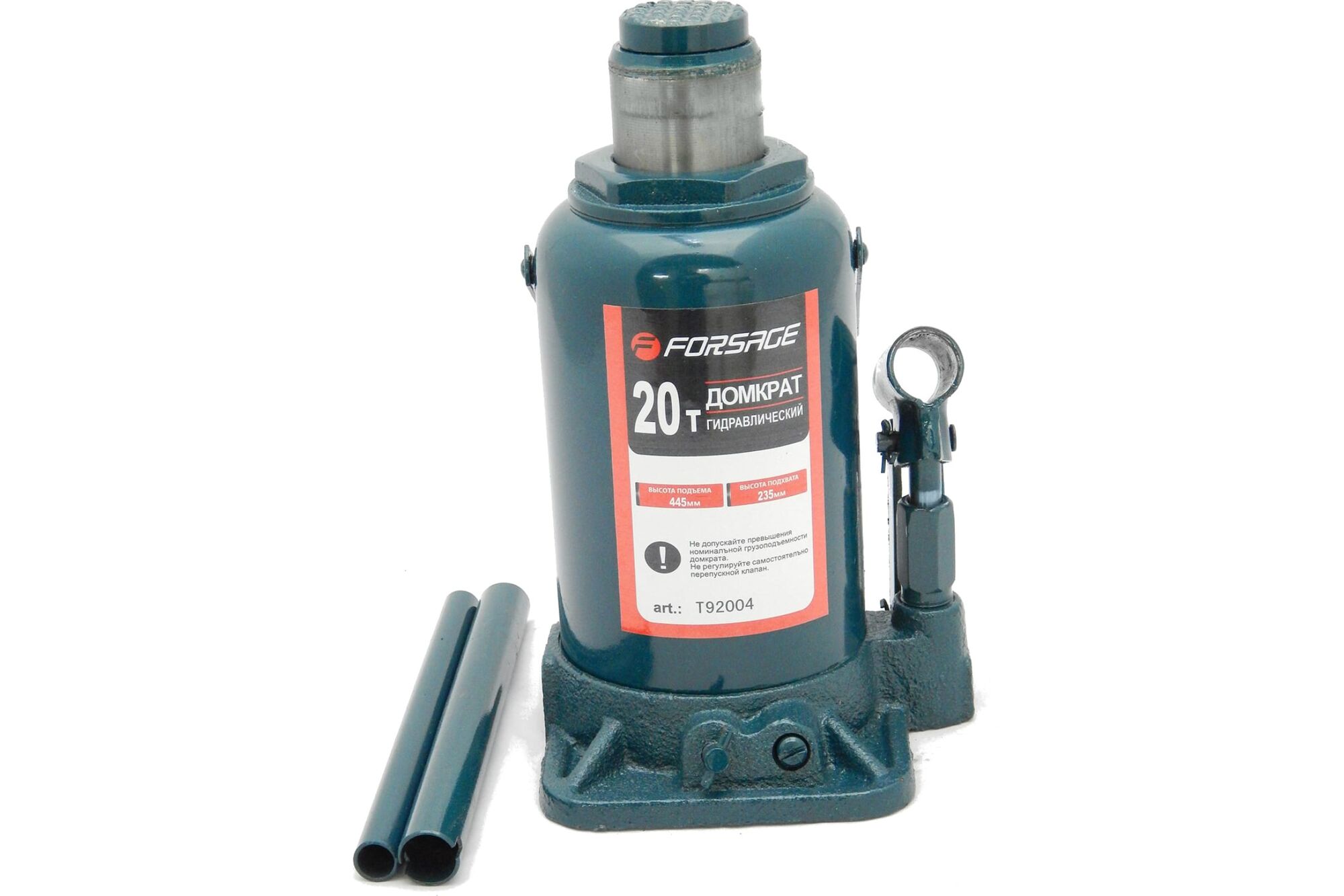 Домкрат бутылочный (20 т, с клапаном и дополнительным ремкомплектом) Forsage F-T92004