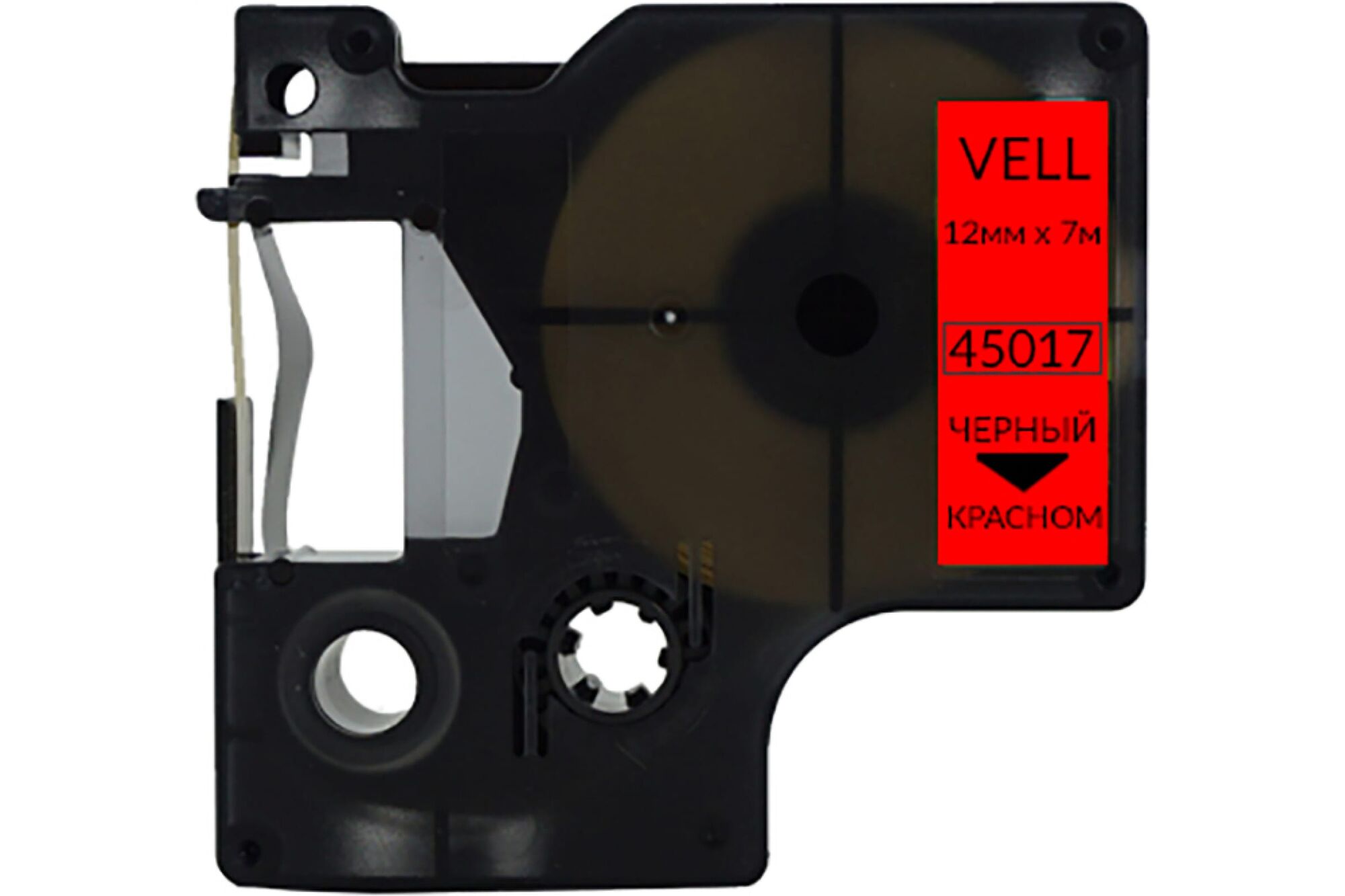 Лента Vell VL-D-S0720570/45017 12 мм, черный на красном, для LM 210D/PnP/280/420P/500TS/Rhino 328665