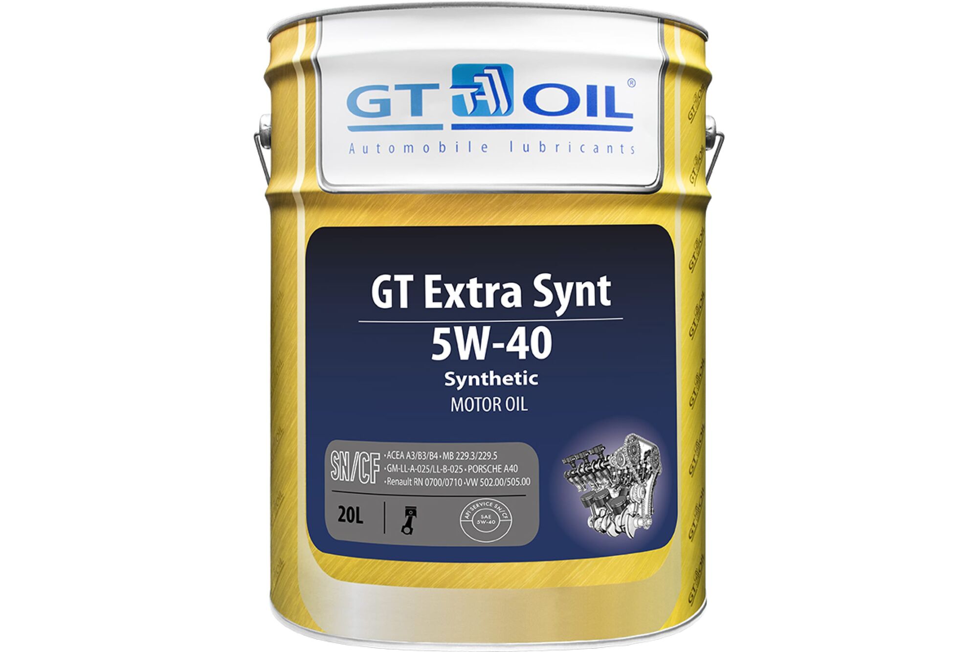 Масло Extra Synt, SAE 5W-40, API SN/CF, 20 л GT OIL 8809059407424 GT Oil
