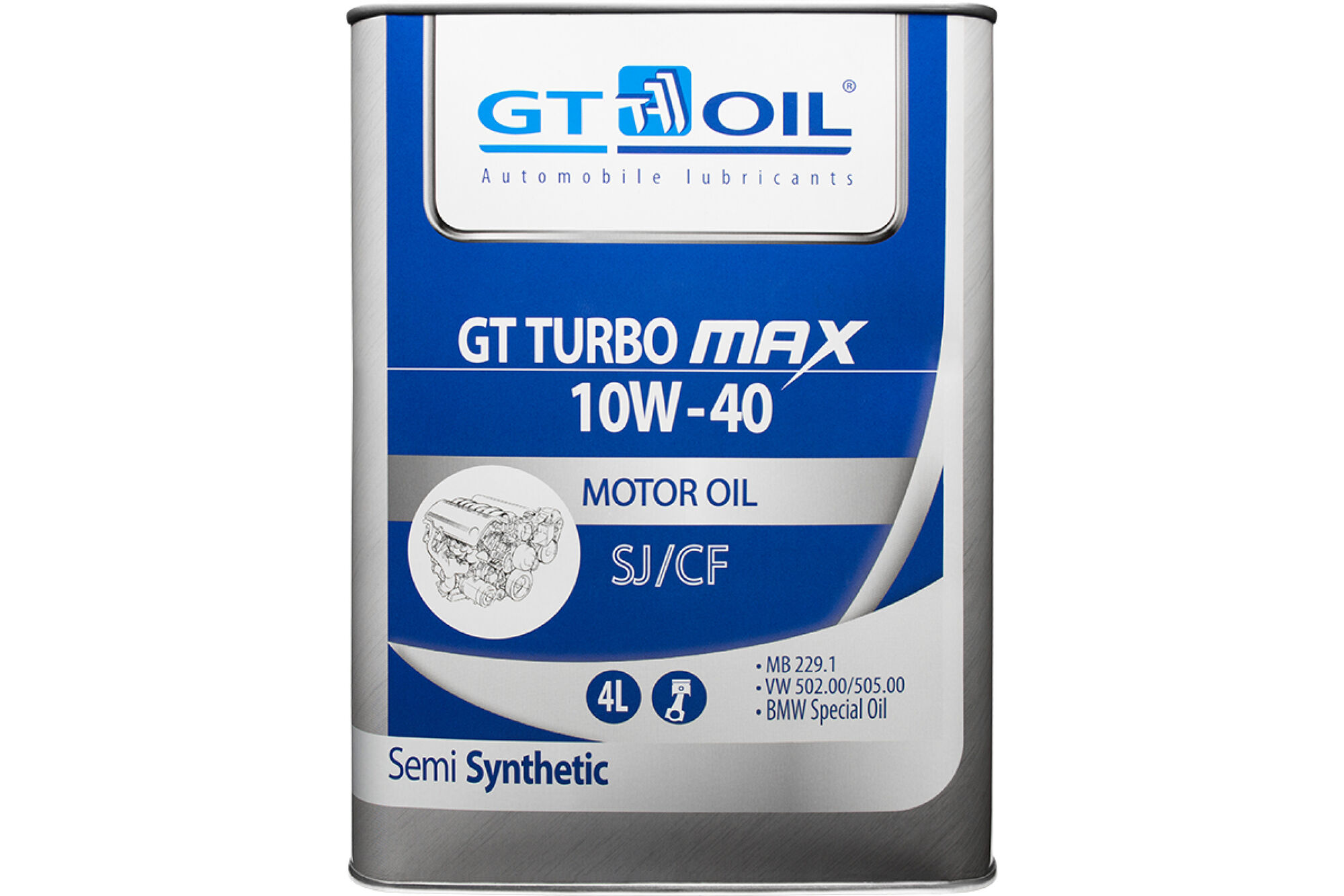 Масло Turbo Max, SAE 10W-40, API SJ/CF, 4 л GT OIL 8809059408636 GT Oil