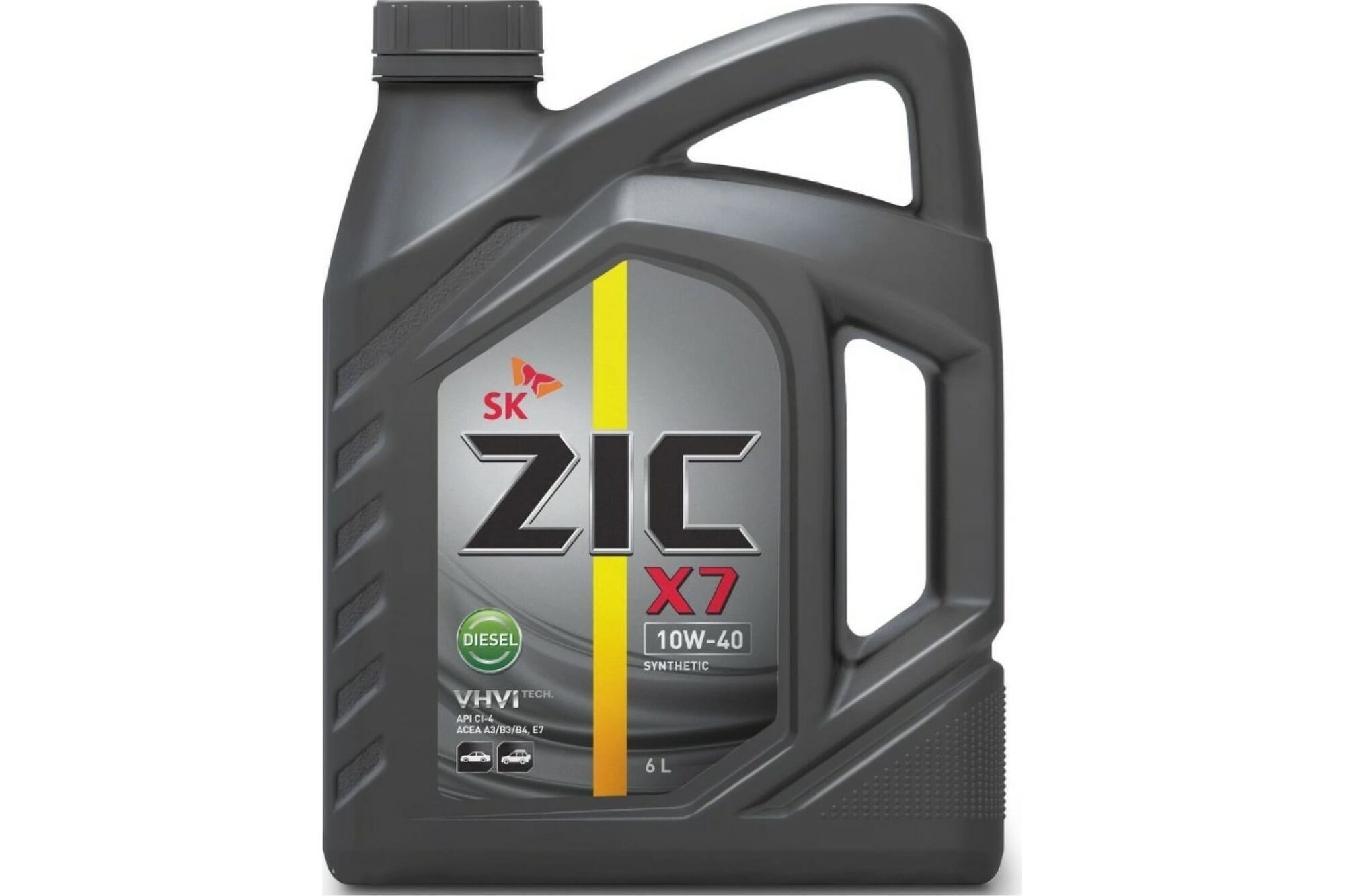 Масло моторное синтетическое (E7, X7 10w40, Diesel, CI-4/SL, 6 л) для коммерческих авто ZIC 172607