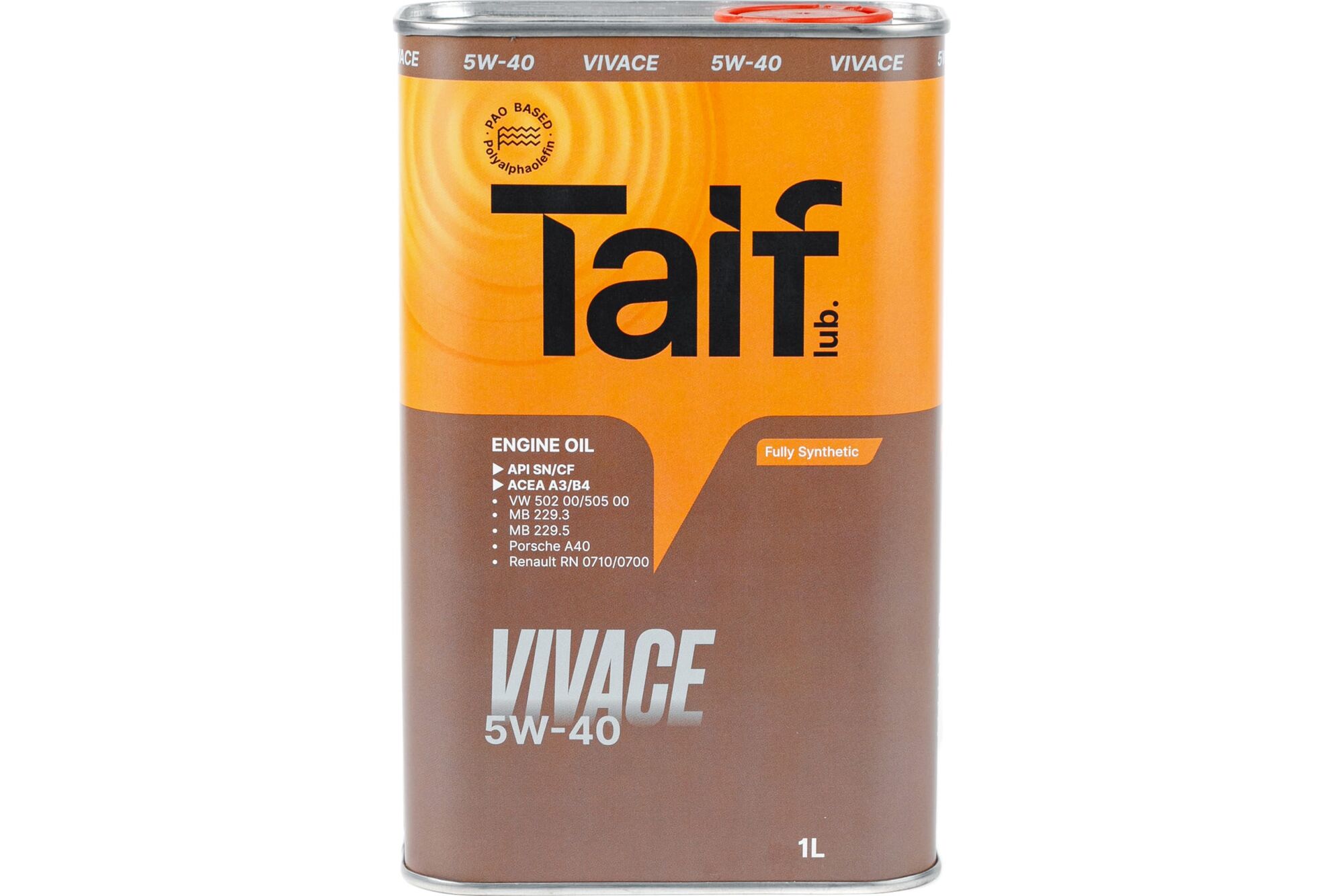 Моторное масло Taif Lub TAIF VIVACE синтетическое, 5W-40, 1 л 211025 TAIF Lubricants