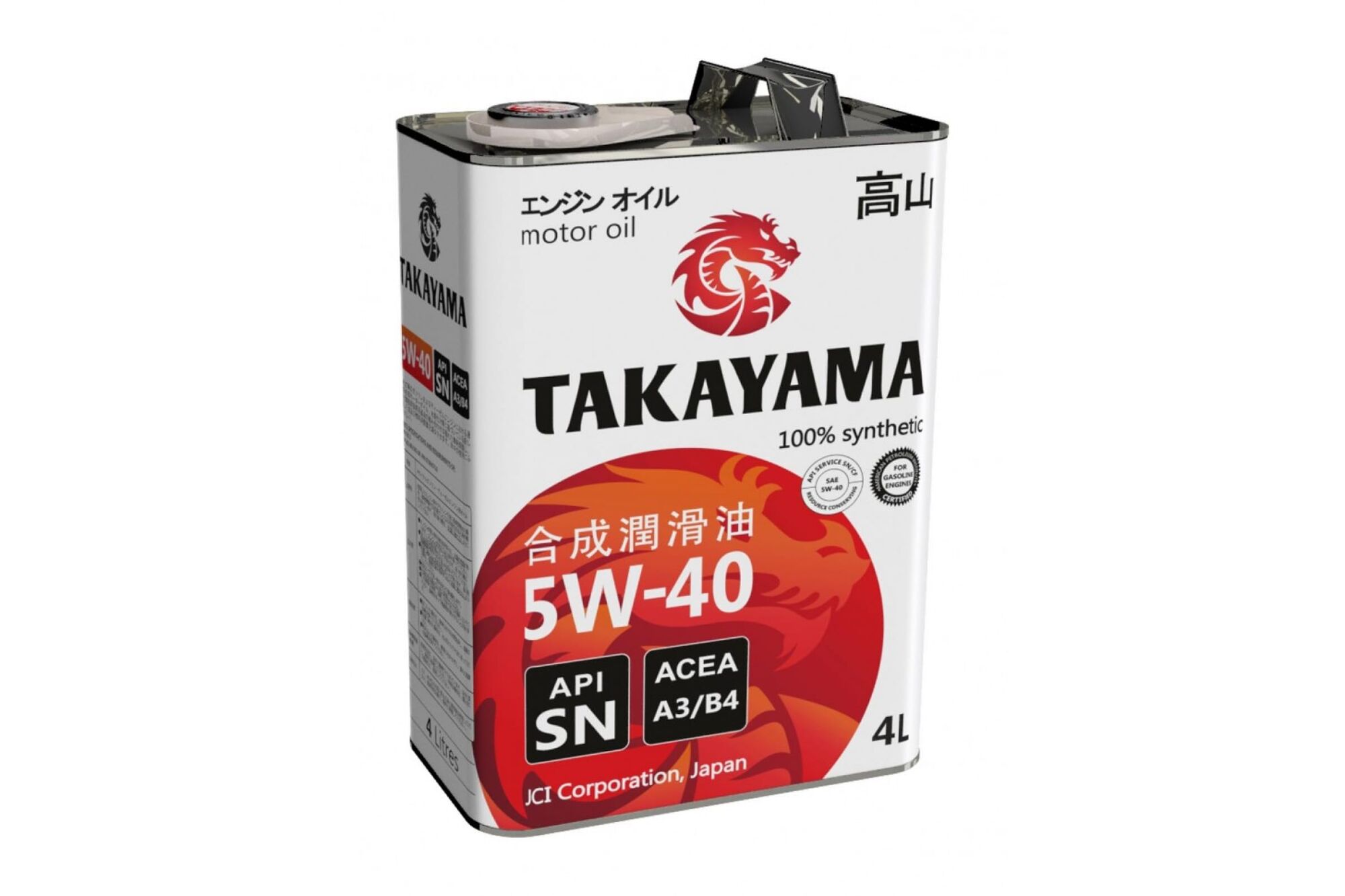Моторное масло Takayama синтетическое, SAE 5W40, API SN/CF, 4 л 605045 TAKAYAMA