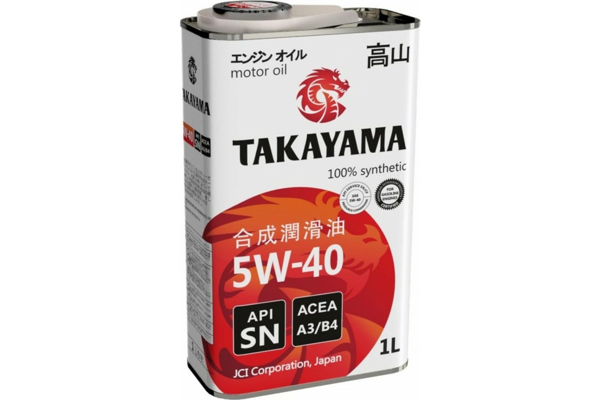 Моторное масло Takayama синтетическое, SAE 5W40, API SN/CF, 1 л 605044 TAKAYAMA