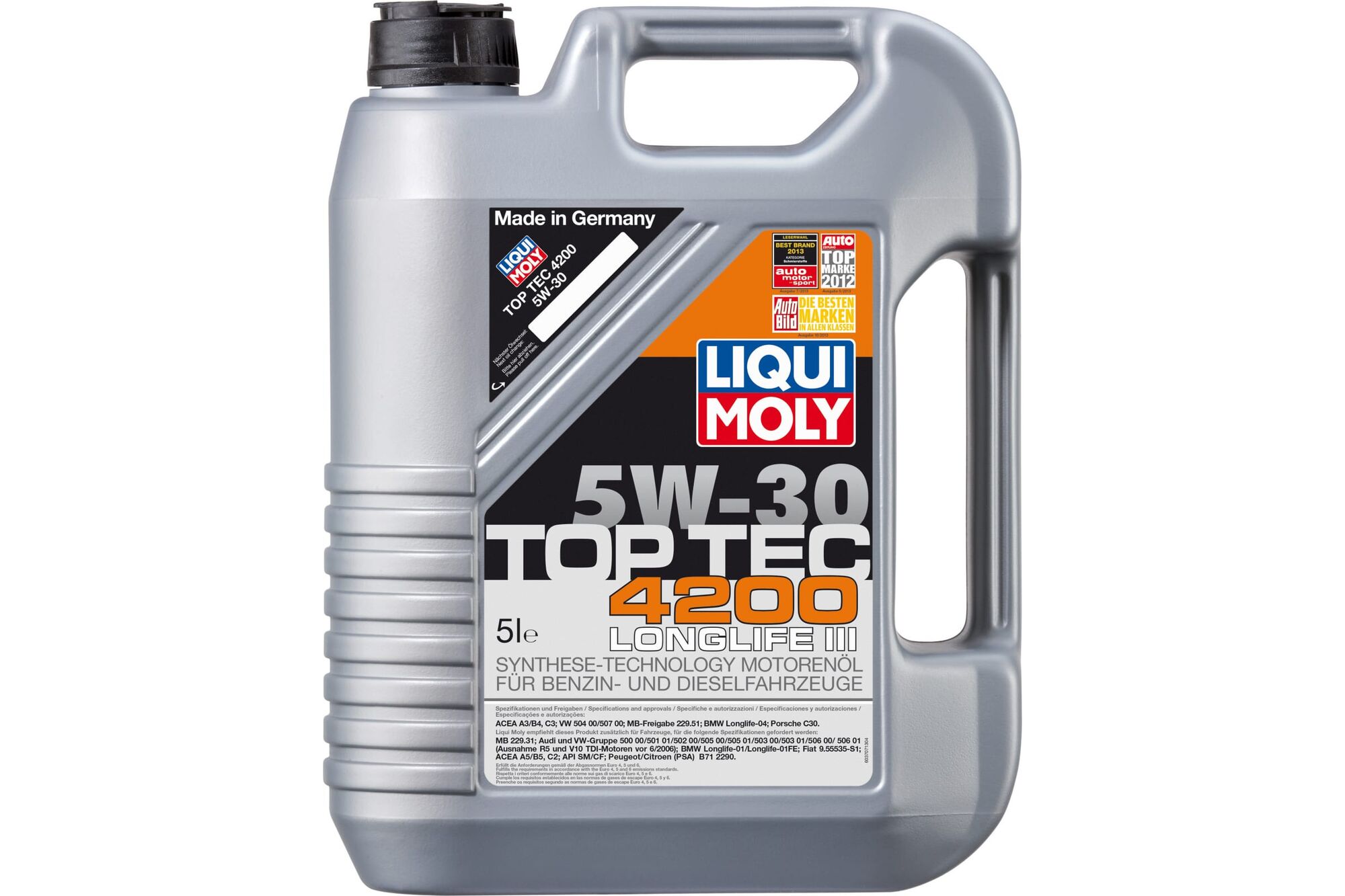 Моторное масло НС-синтетическое LIQUI MOLY Top Tec 4200 5W-30 5 л 7661 Liqui Moly