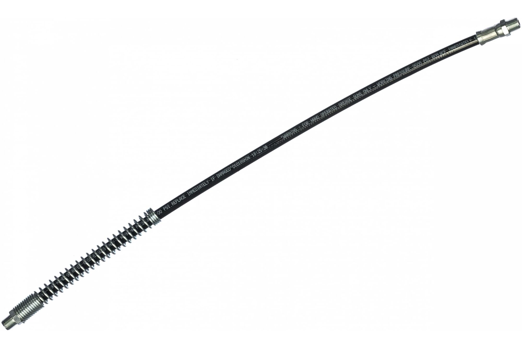 Профессиональный сменный шланг с пружиной для смазочных шприцев (450 мм, 240атм) Groz GHC-18/SPR/B GR43661