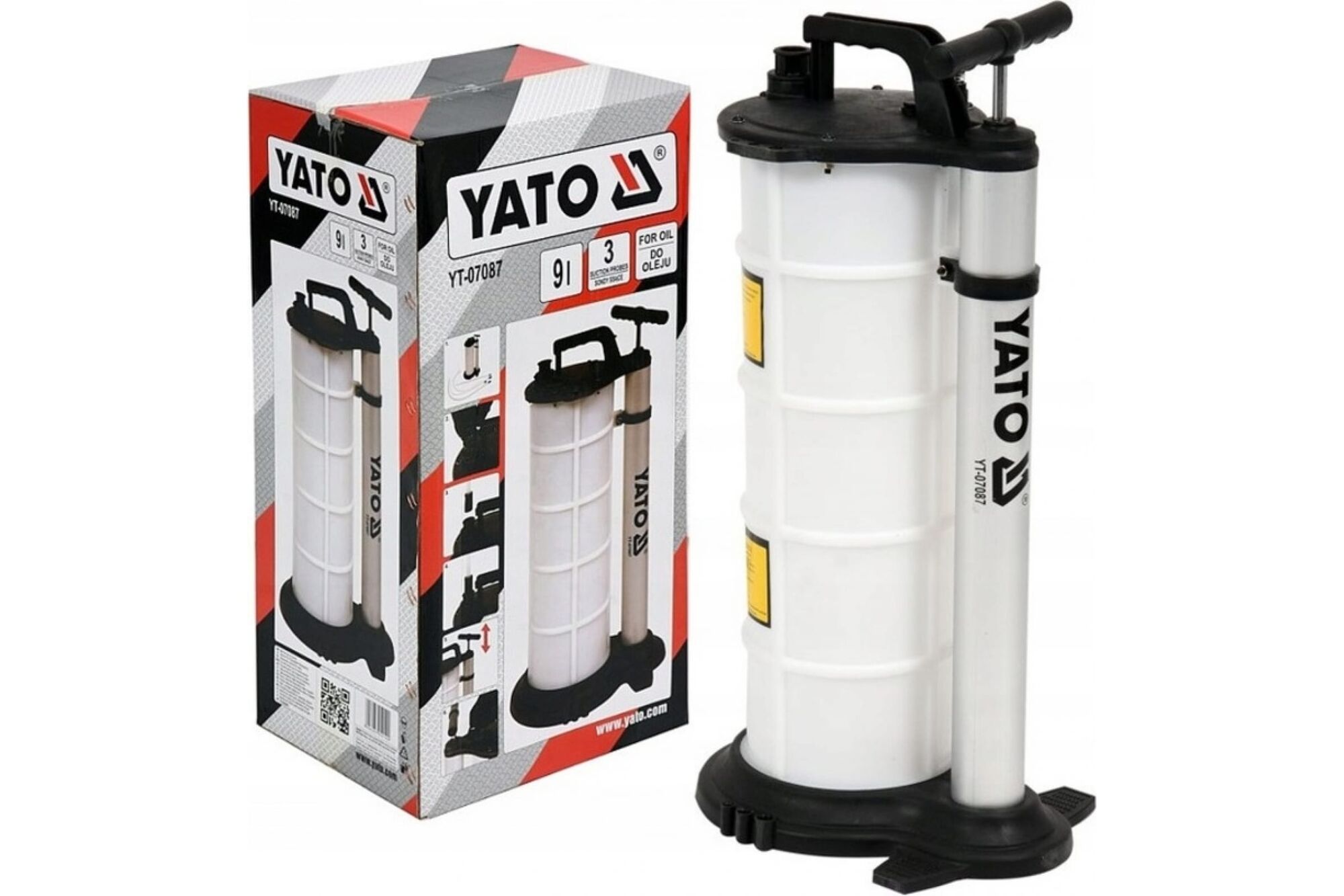 Ручной очиститель масла YATO 9 л, 3 зонда YT-07087