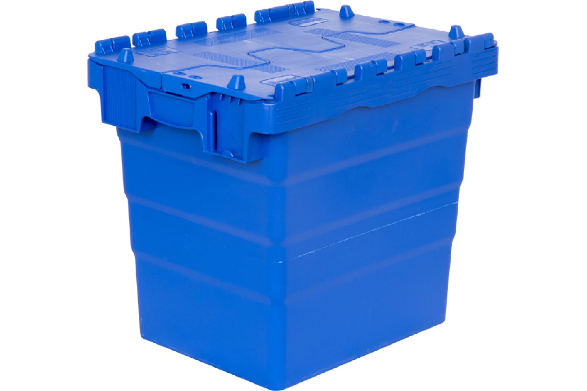Ящик Sembol Plastik п/э 400x300x356 сплошной синий с крышкой 21821