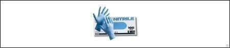 Перчатки нитриловые неопудренные голубые 100 шт "L"