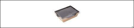 Упаковка ECO OpSalad-400 чёрный салатник с прозрачной крышкой 400 мл 50 шт 120х85х45