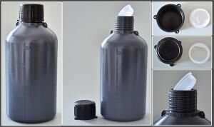 Бутылки узкогорлые, градуированные LAMAPLAST 500 мл цвет серый, упаковка 5 шт