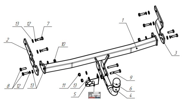 Фаркоп WESTFALIA 346058600001 для Hyundai Sonata NF