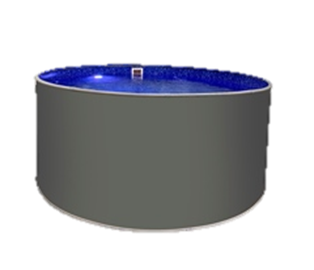 Круглый бассейн вкапываемый ЛАГУНА выс. 1,5 м (цвет каркаса Платина RAL 7024, цвет пленки Голубой, толщина 0,6мм)) (Круг