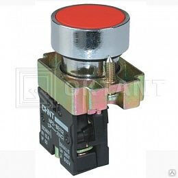 Кнопка управления без подсветки, металлический корпус, 1НО, черная, Chint NP2-BA21