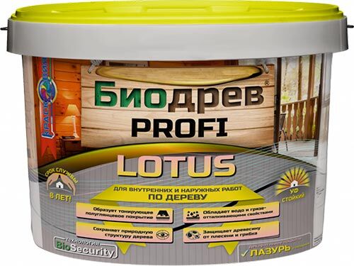 Защитно-декоративное покрытие Биодрев PROFI "LOTUS", 10 кг