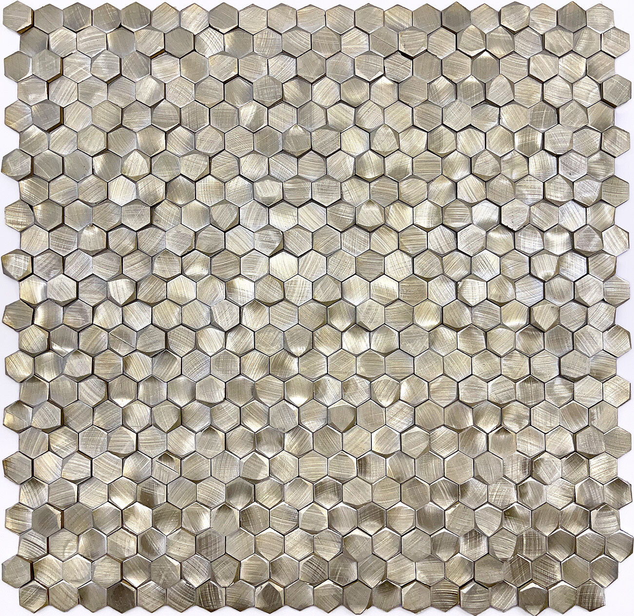 Мозаика металлическая Aluminium 3D Hexagon Gold 8x14x6 LeeDo Caramelle серебро
