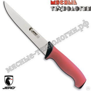 Нож обвалочно-разделочный для мяса 18 см JERO 1270TR (красная прорезиненная ручка). #1