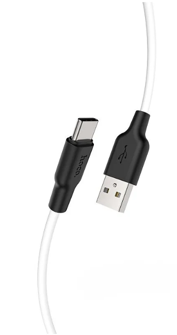 Кабель USB Hoco x21 Plus Type-C силиконовый черно-белый 2м