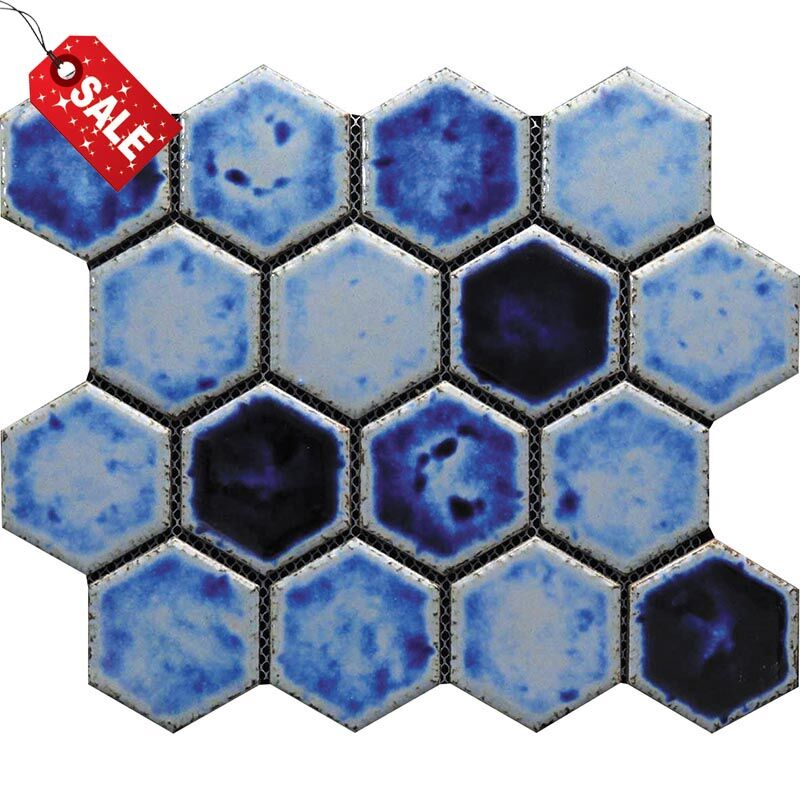 Мозаика керамическая Gaudi Hexa-25(4) голубая