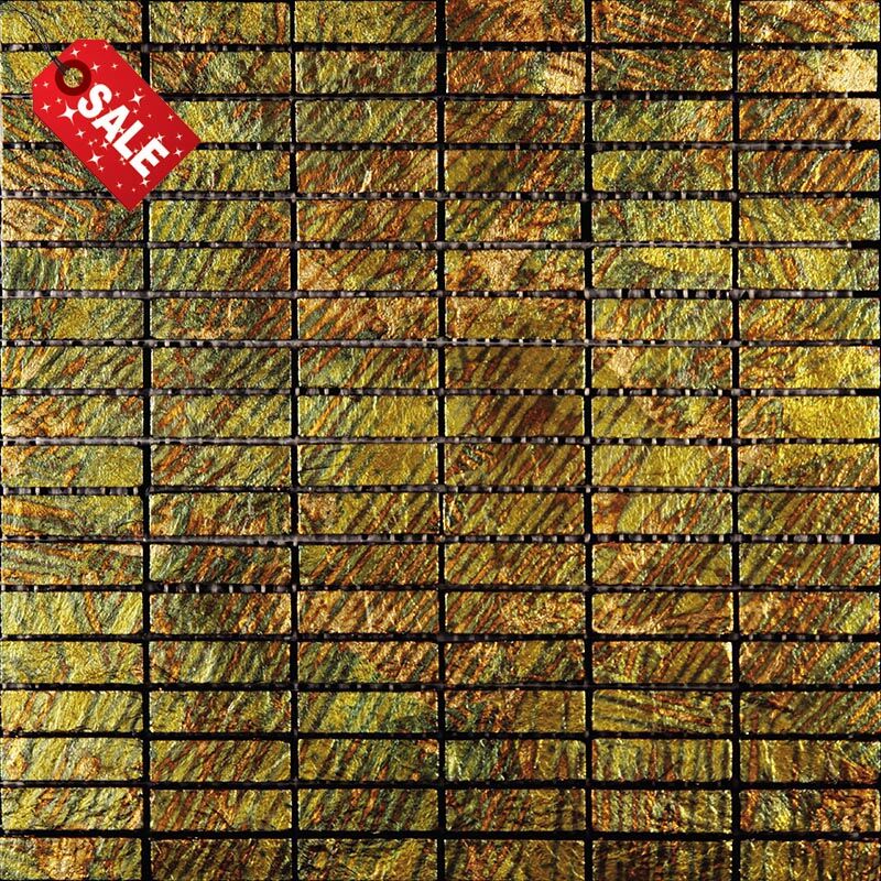 Мозаика Skalini Fire dance FDC-7 Мрамор зеленый, золото, поверхность микс