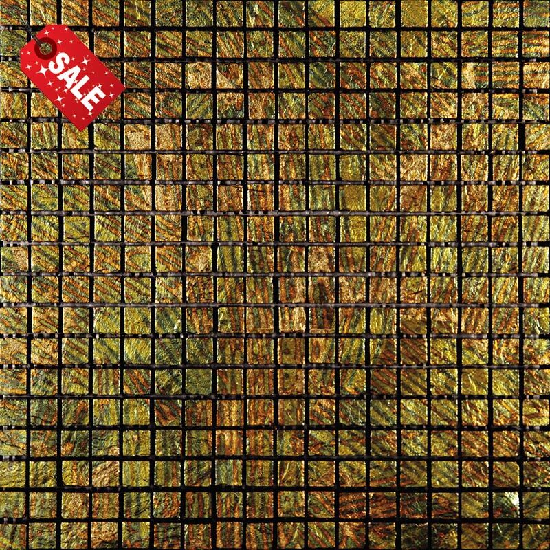 Мозаика Skalini Fire dance FDC-8 Мрамор зеленый, золото, поверхность микс