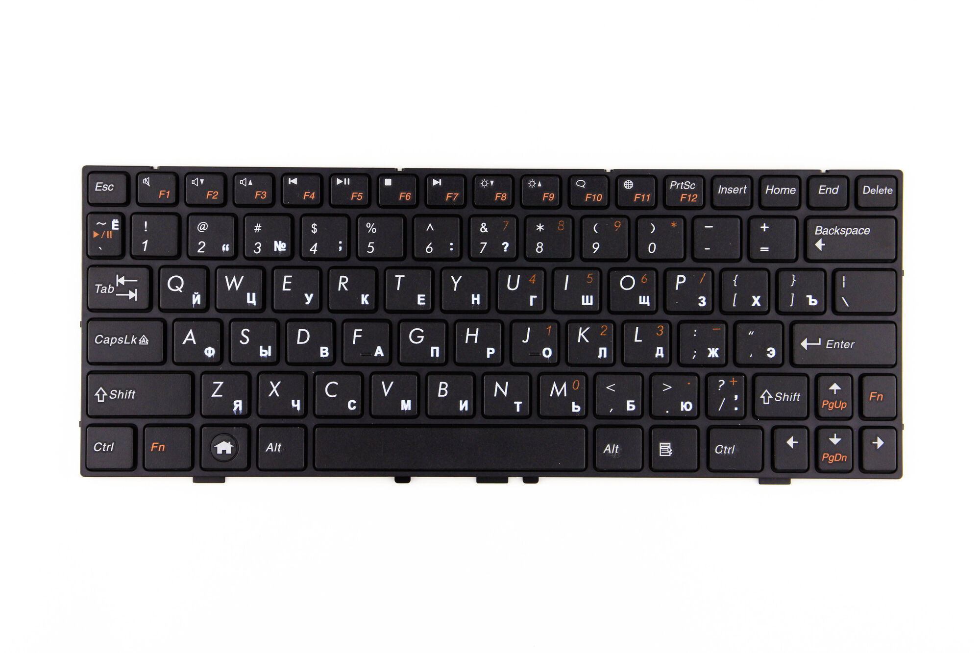 Клавиатура для ноутбука DNS Clevo M1100 M1110 Черная в рамке p/n: MP-08J66SU-430, MP-08J66SU-43013 DNS / Clevo