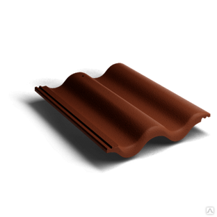 Цементно-песчаная черепица рядовая Kriastak Classic, цвет: коричневый 
