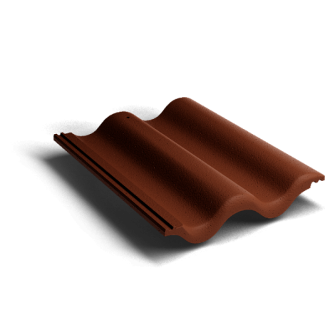 Цементно-песчаная черепица рядовая Kriastak Classic, цвет: коричневый