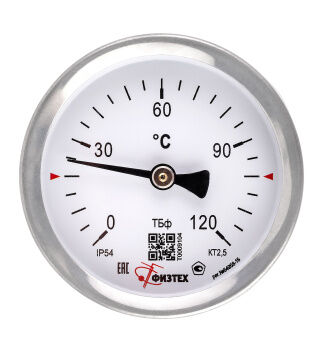 Общетехнические биметаллические термометры ТБф-120 d.63