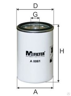 Воздушный фильтр Даф XF, CF, LF, AdBlue Mfilter A8061 D:78 H:119.5 M16x1.5 