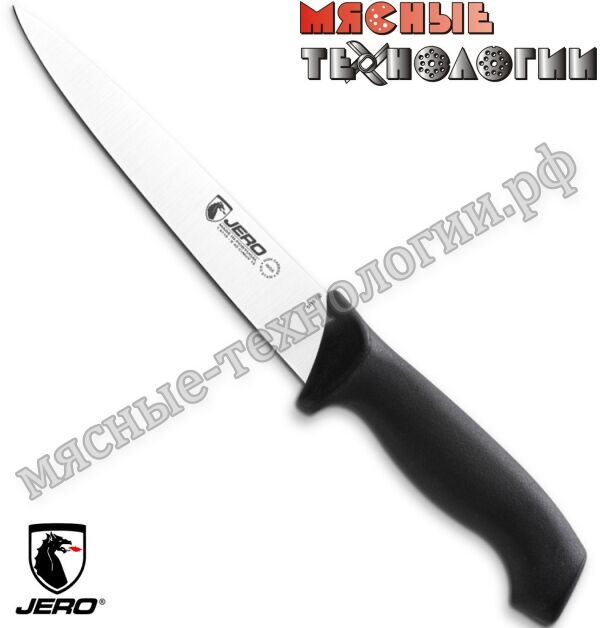 Нож для убоя 18 см Jero 5118 TR (чёрная прорезиненная ручка). 1
