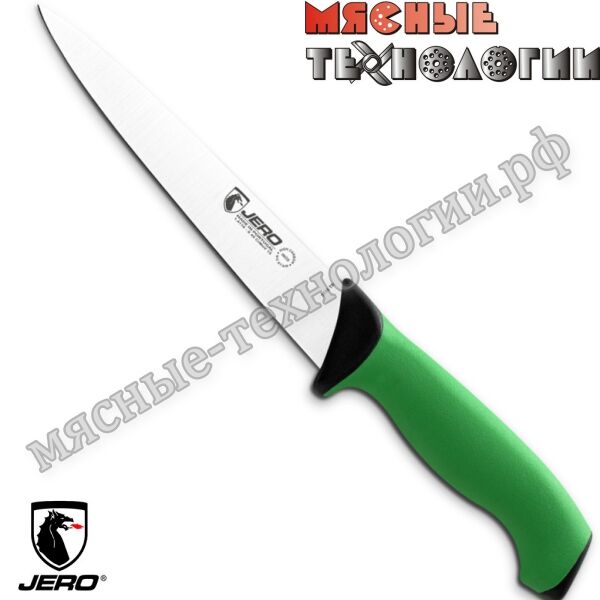 Нож для убоя 18 см Jero 5118 TR (зелёная прорезиненная ручка). 4