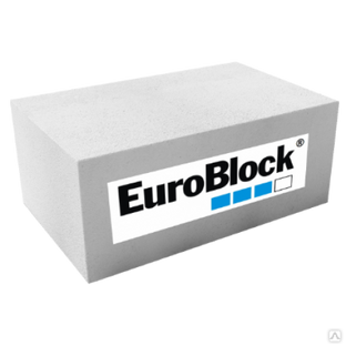 Блок строительный Газобетон EuroBlock cтеновой прямой, D500, 600x400x300 мм 