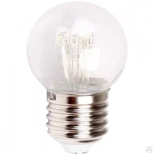 Лампа светодиодная для Белт-лайт 2Вт, 220В Е27 45мм прозрачная, тёплая белая 