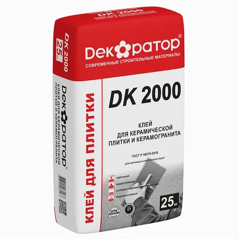 Клей для плитки и керамогранита усиленный DK 3000